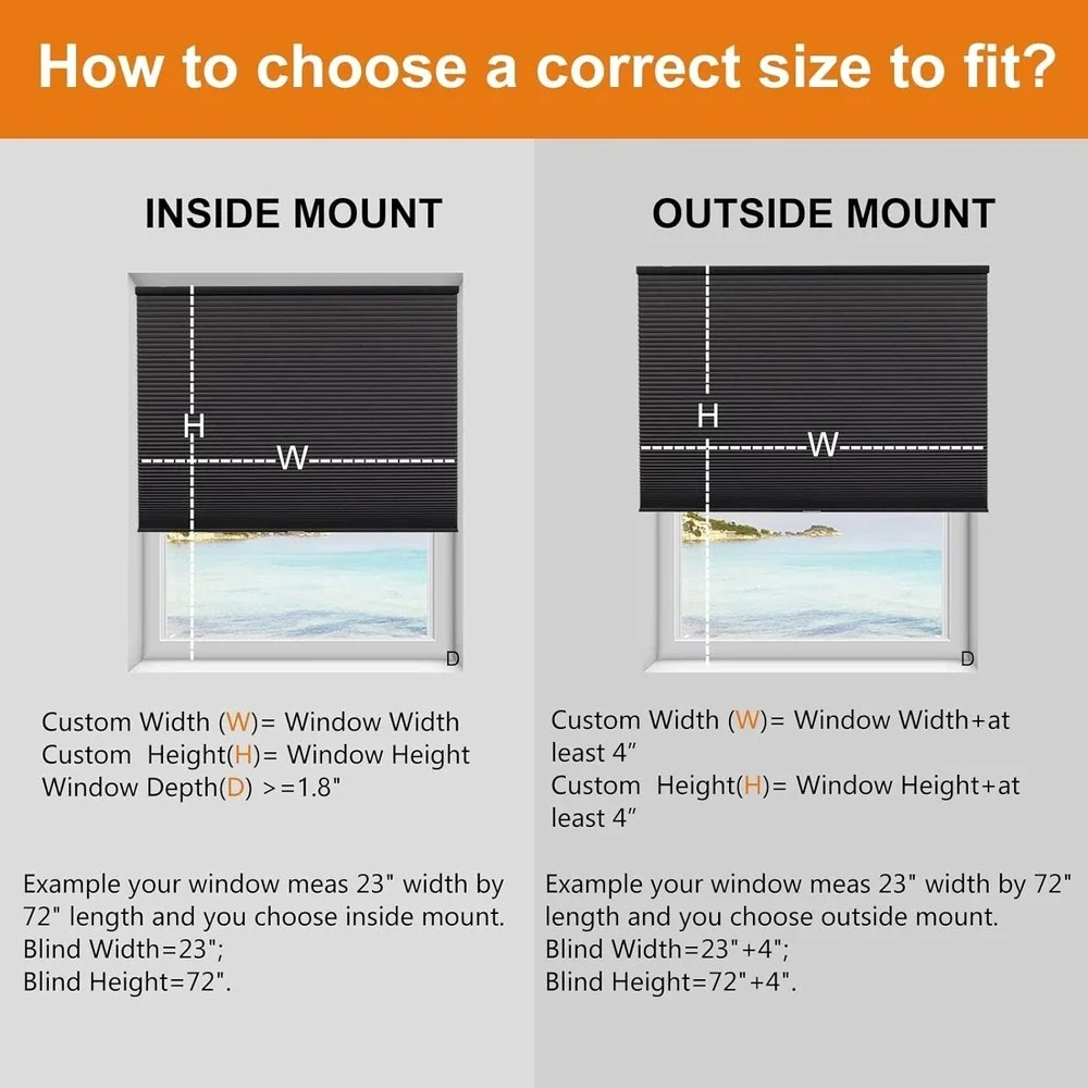 Persilux Blackout Cellular‎ Shades Cordless Home Window Blinds 27
